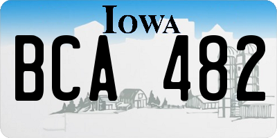 IA license plate BCA482