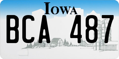 IA license plate BCA487