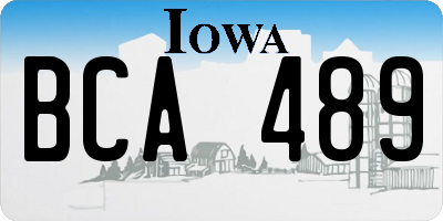 IA license plate BCA489