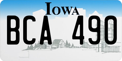 IA license plate BCA490