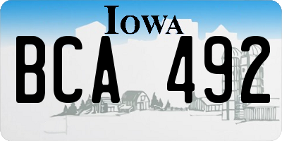 IA license plate BCA492