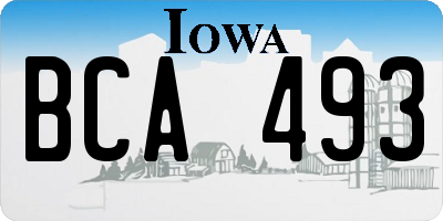 IA license plate BCA493