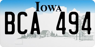 IA license plate BCA494