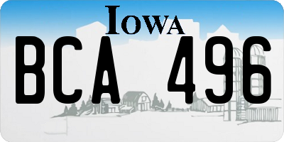 IA license plate BCA496