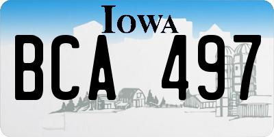 IA license plate BCA497
