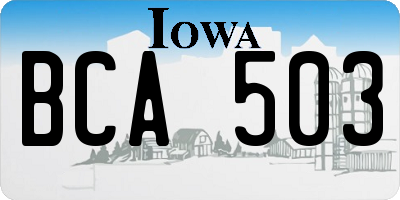 IA license plate BCA503