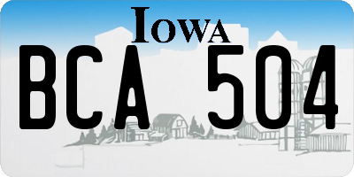 IA license plate BCA504