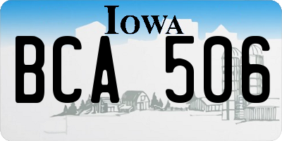IA license plate BCA506