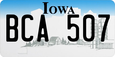 IA license plate BCA507