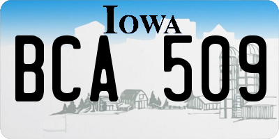 IA license plate BCA509