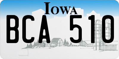 IA license plate BCA510