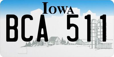 IA license plate BCA511