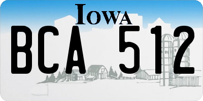 IA license plate BCA512