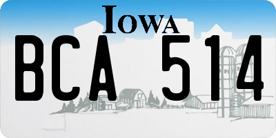 IA license plate BCA514