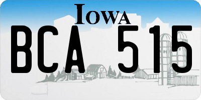 IA license plate BCA515
