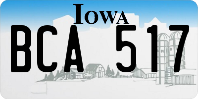 IA license plate BCA517