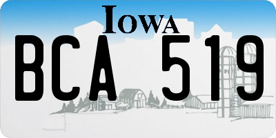 IA license plate BCA519