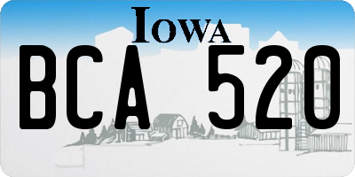 IA license plate BCA520