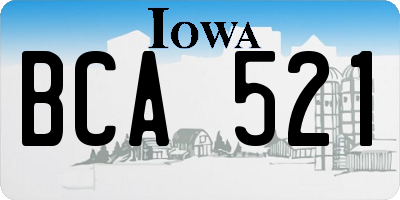 IA license plate BCA521