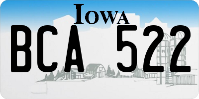 IA license plate BCA522