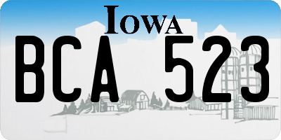 IA license plate BCA523