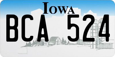 IA license plate BCA524