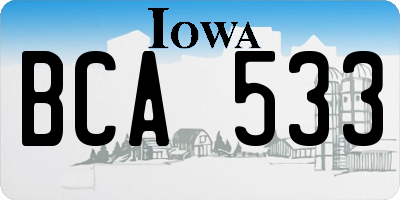 IA license plate BCA533