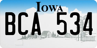 IA license plate BCA534