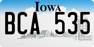 IA license plate BCA535