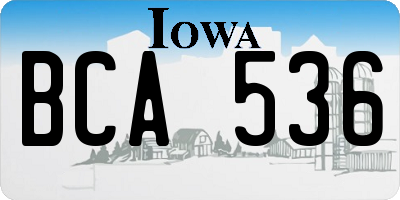 IA license plate BCA536