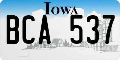 IA license plate BCA537
