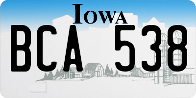 IA license plate BCA538