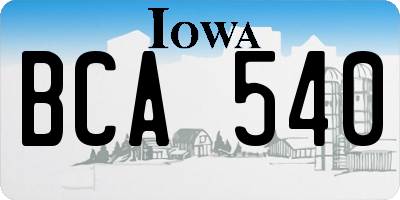 IA license plate BCA540