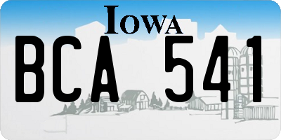 IA license plate BCA541