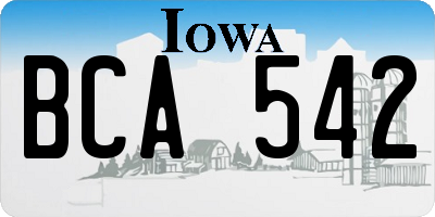 IA license plate BCA542