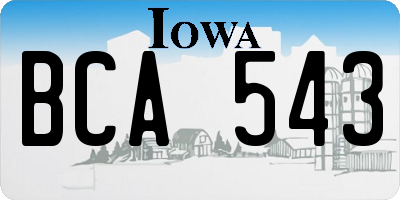 IA license plate BCA543