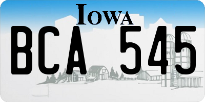 IA license plate BCA545