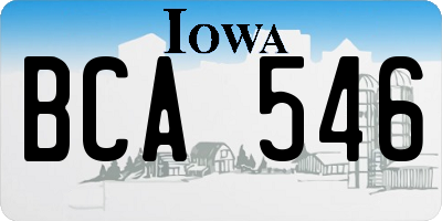 IA license plate BCA546