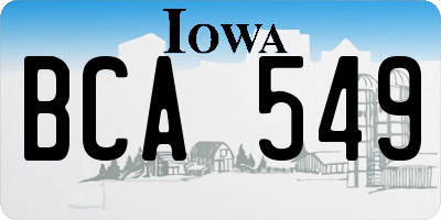 IA license plate BCA549