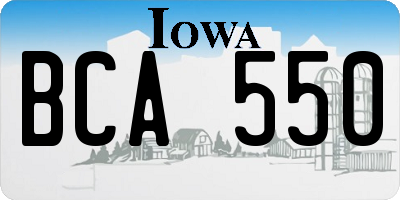 IA license plate BCA550