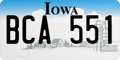 IA license plate BCA551