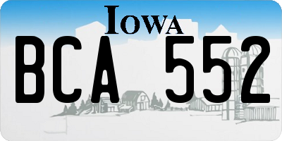 IA license plate BCA552