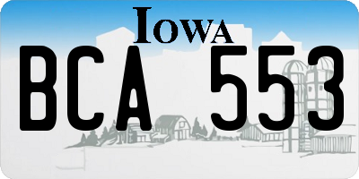 IA license plate BCA553
