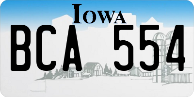 IA license plate BCA554