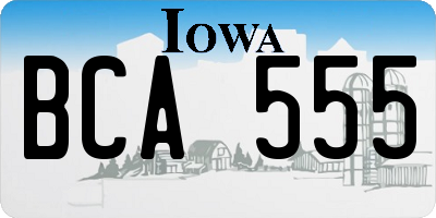 IA license plate BCA555