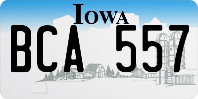 IA license plate BCA557