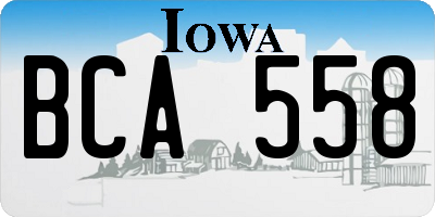IA license plate BCA558