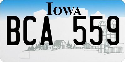 IA license plate BCA559