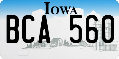 IA license plate BCA560