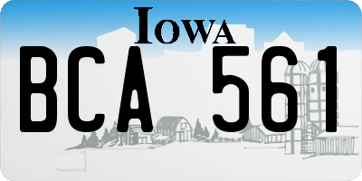 IA license plate BCA561